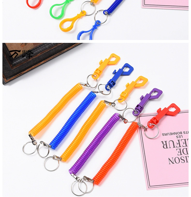 Plastic Spring Rope Spiral Key Chain Color P-Shaped Buckle Double-Ended Buckle Toy Rope