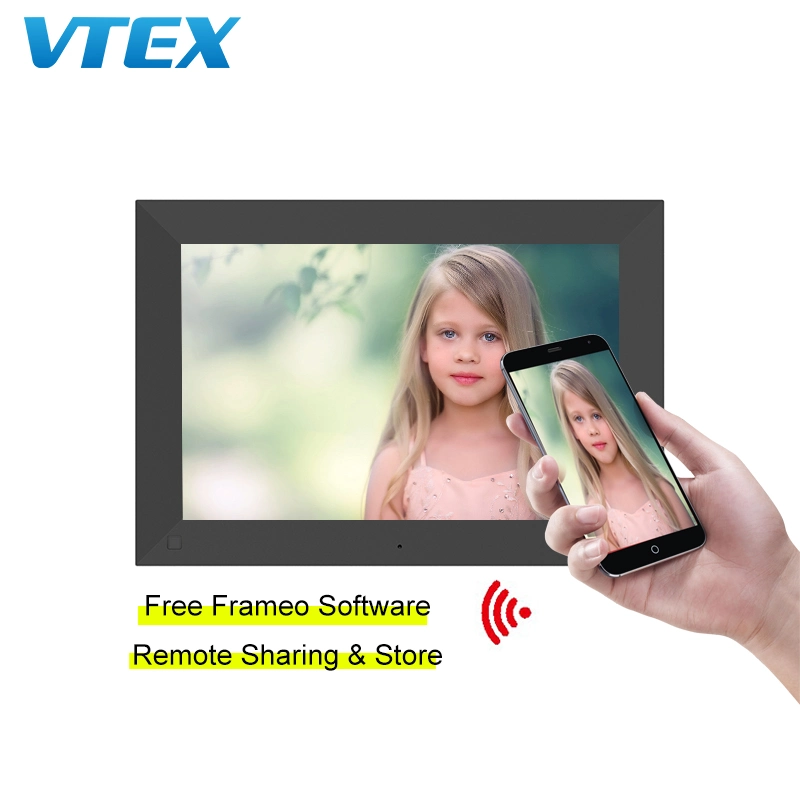 10.1 Inch Free Framoe APP Cloud Sharing Digital Picture Wood Photo Frames