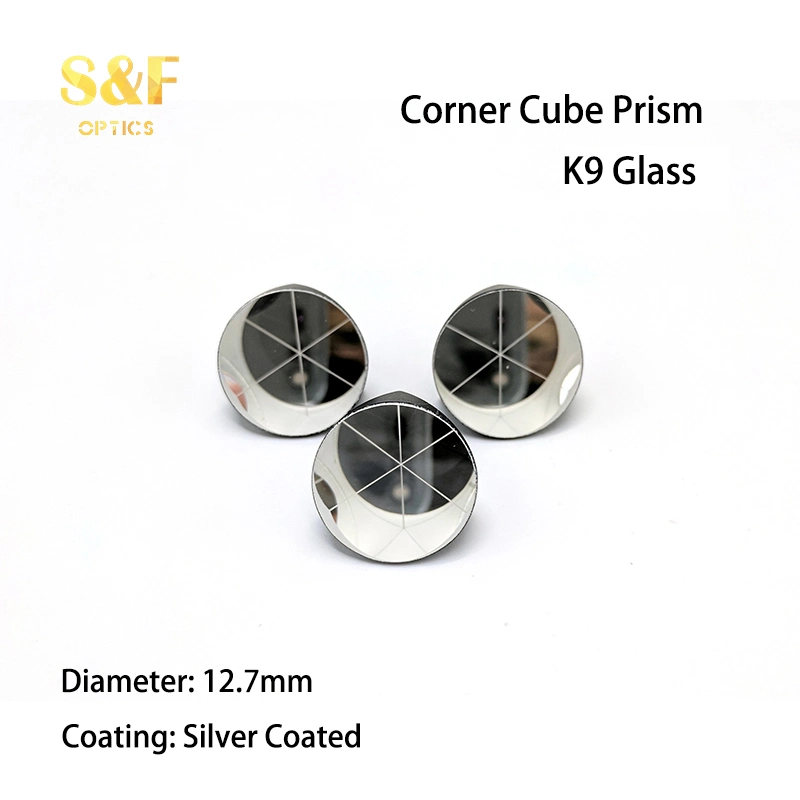 Small Size Diameter 12.7mm Optical K9 Glass Prism Silver Coated Corner Cube Prism for Total Station Surveying