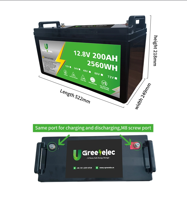 U-Greenelec bateria de lítio de 12 V armazenamento para fonte de alimentação