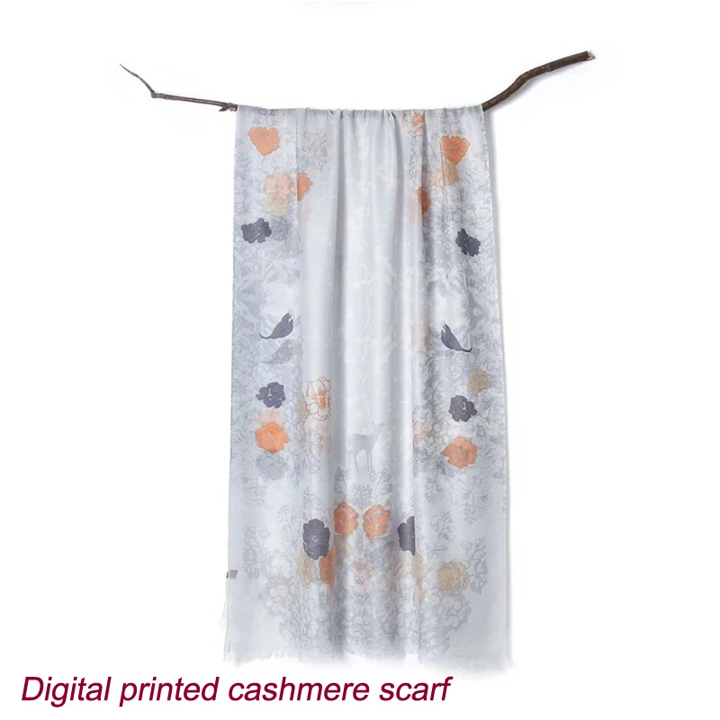 Custom Digital Printed Cashmere Scarf for Adults