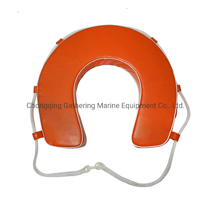 Marine Rescue PU Foam Orange Horseshoe Lifebuoy U-Shape Lifebuoys with Rope