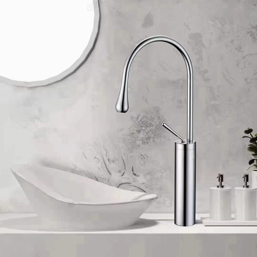 New Design Fashion Modern Hotel Model Styles Chromed and Metal Gray Finish Basin Sink Faucet Mixer