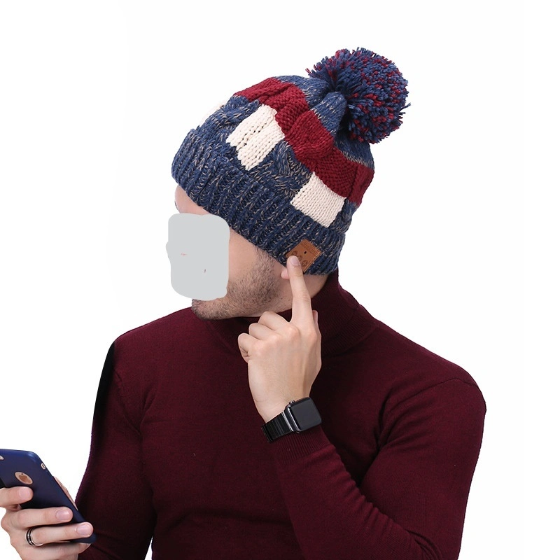 Winter Knit Hat Wireless Bluetooth Beanie Detachable Stereo Speakers Microphone Ci14021