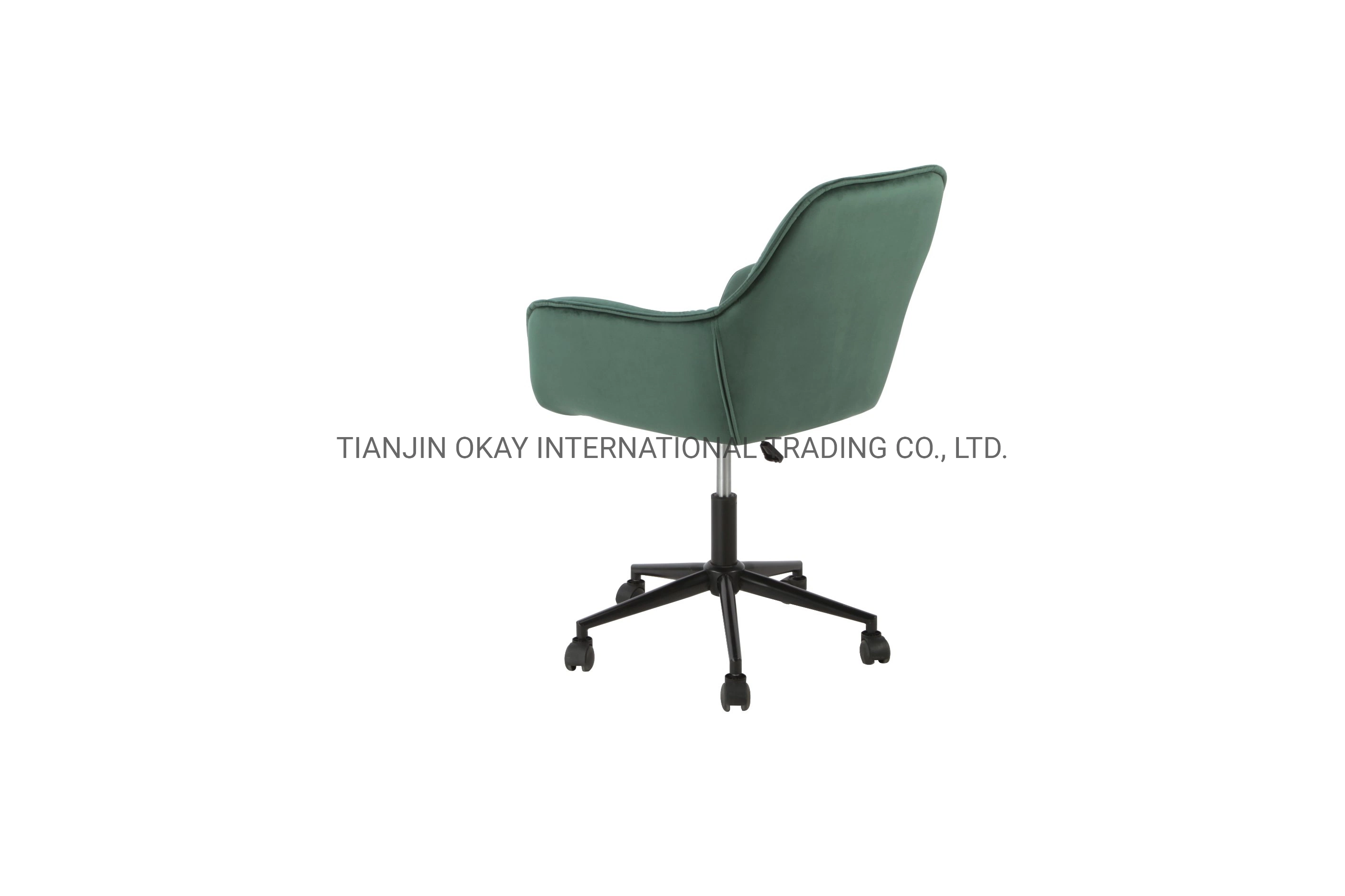 Modern Velvet Cover with Armrest Swivel Desk Home Office Task Chair with Casters Home Office Chair