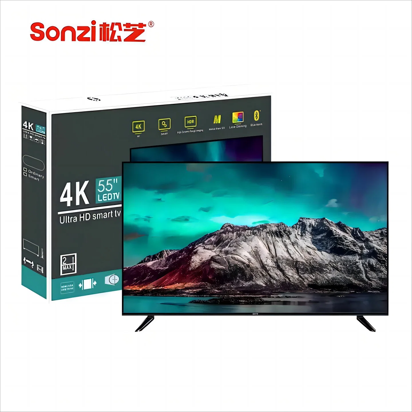 55 Inch Hot Sale European Market Best Seller LED TV Television 4K Frameless Smart TV with CE RoHS Certificate