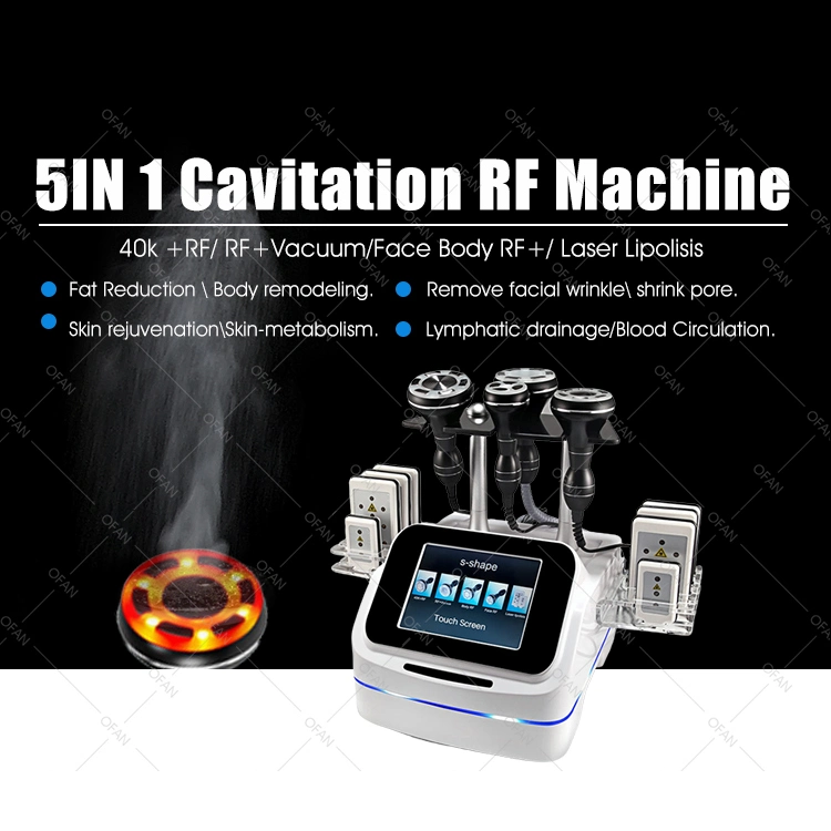 Ofan Portable Multifonction RF with Liposuction Ultrasound Lipo Cavitation Laser Slimming Machine for Belly Fat Removal