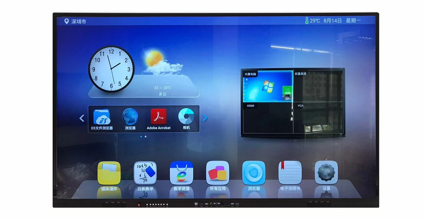 55 65 75 86 98 Inch 4K Windows/Android Dual Touch Screen Smart Board Interactive Whiteboard for Educational Industry