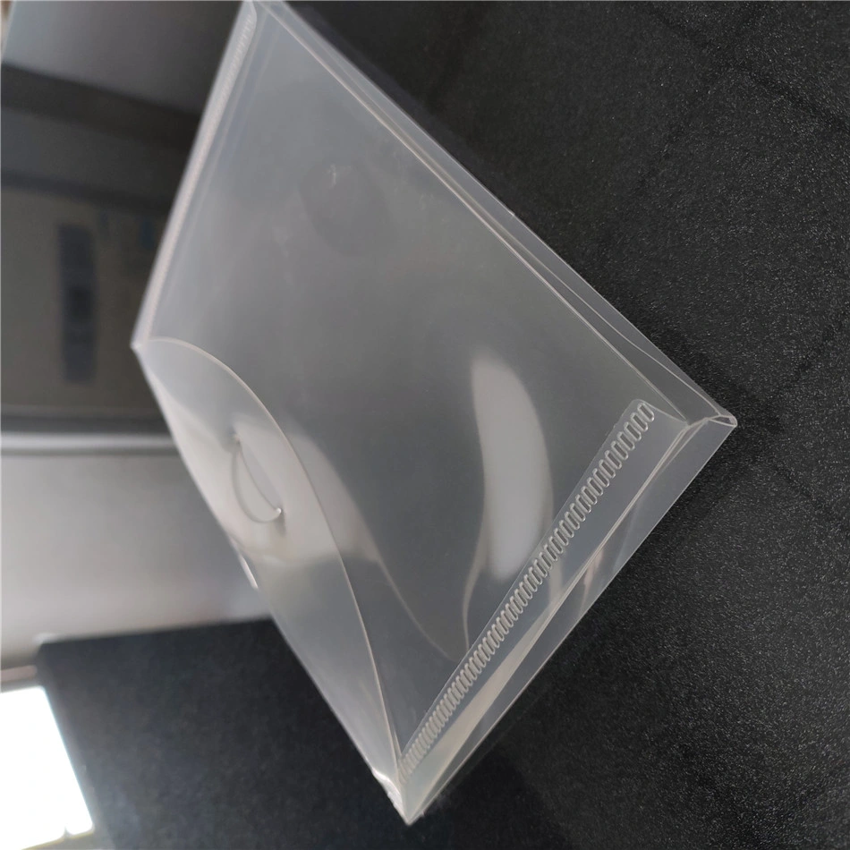 Fábrica de tarjetas de felicitación personalizada transparente de plástico pequeñas bolsas de la carpeta de archivos
