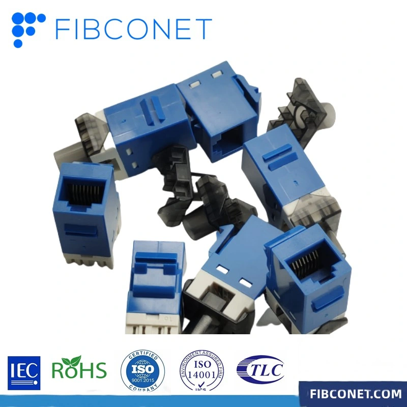 FTTH Fiber CAT6 8p8c 180 Degree UTP Network Shielded Blue RJ45 Keystone