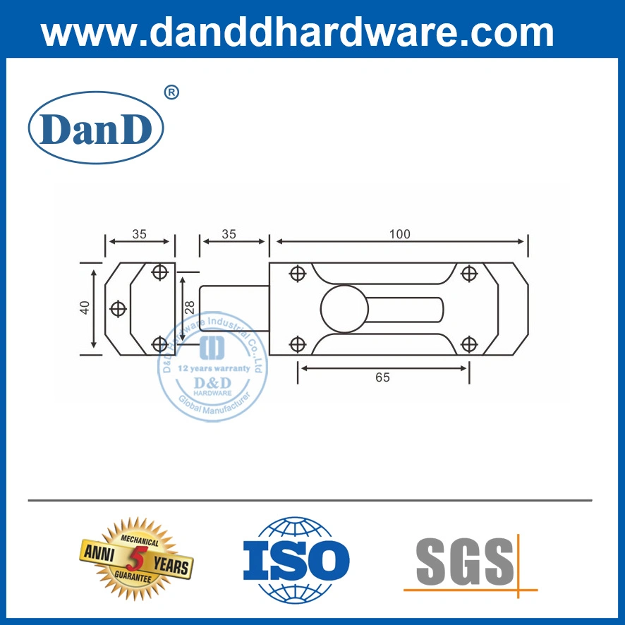 Zinc Alloy Satin Nickel Heavy Duty Metal Door Barrel Bolt