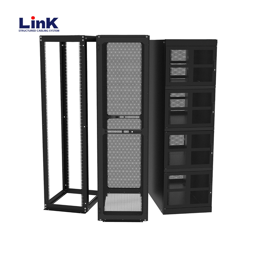 Armoire rack de serveur réseau pour la fabrication des métaux avec gestion des câbles pour Organisation de télécommunications