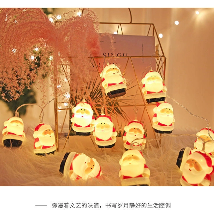 LED Light String exterior impermeable Creative Snowman Light String LED Navidad día decorativo Color de la luz de cuerda