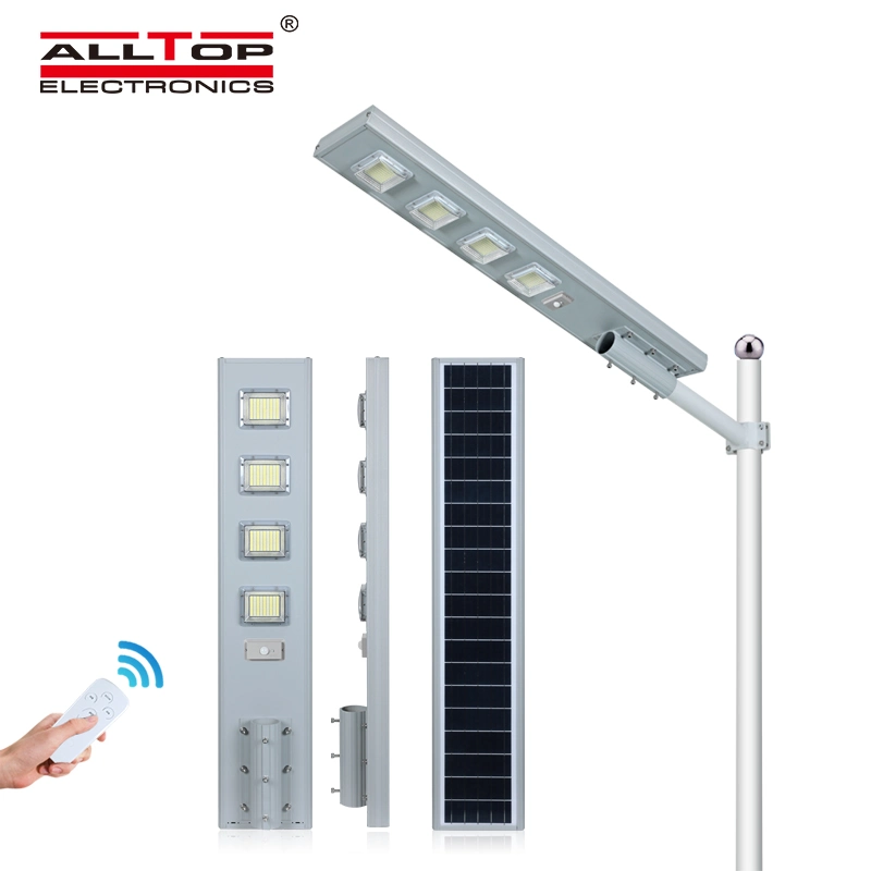 Alltop IP65 Outdoor Watershaproof Road Lighting SMD Integrated 60W Candeeiro de rua LED Solar de 120 W 180 W 240 W, tudo num só Iluminação de rua LED solar