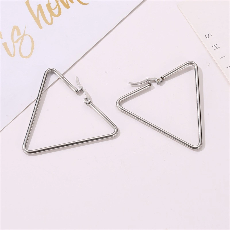 Women Earrings Triangle Hoop Earrings Ear Hoops Fine Jewelry Gifts for Her Esg14197