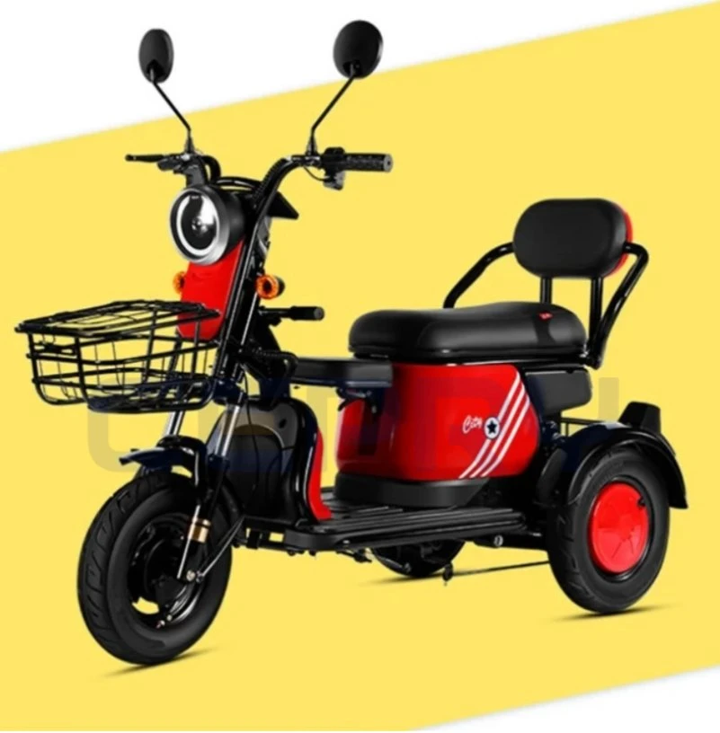 Rechargeable Three Wheel Electric Scooter 2 Seats 3 Wheeler Electric Trike for Adult Electric Three Wheeled Bike