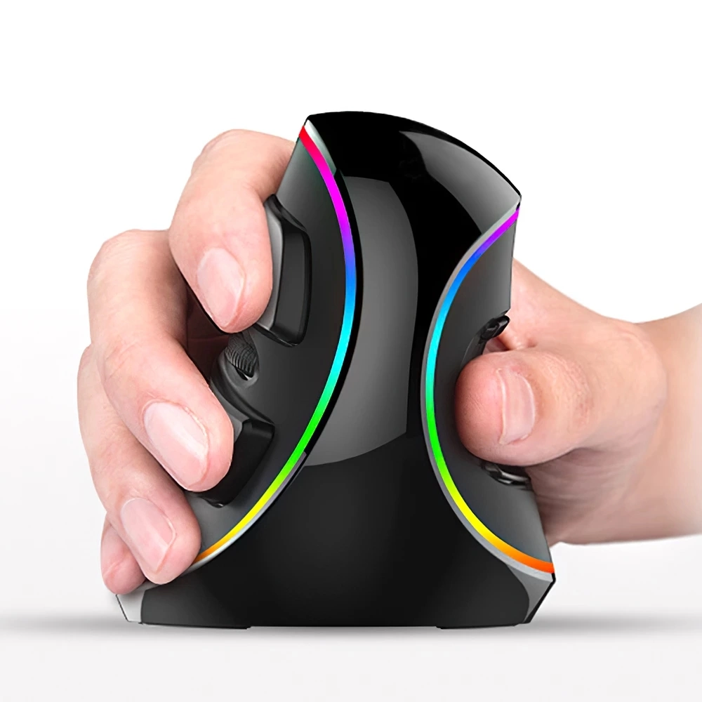 RGB Light Wired Big Hand Computer Ergonomic Palm Rest vertical Ratón para juegos