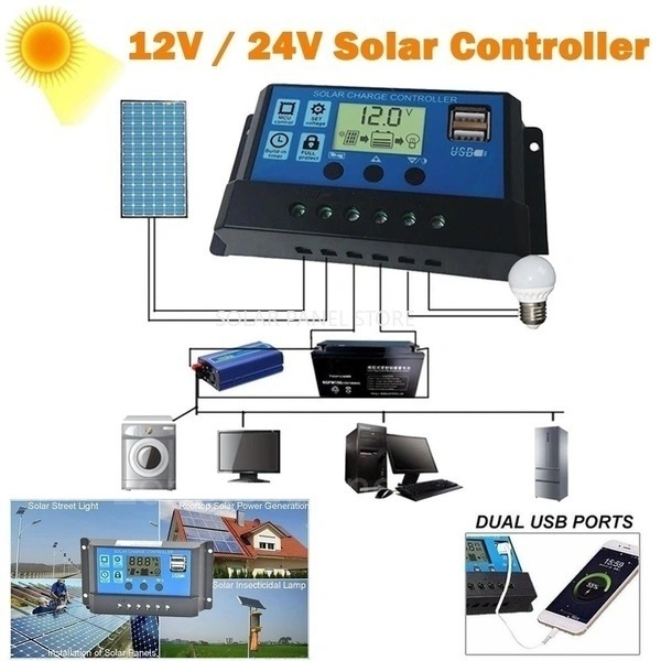 Solarparts 150W 18V Panel solar de silicio monocristalino Flexible con el módulo de controlador de batería solar al aire libre Camping