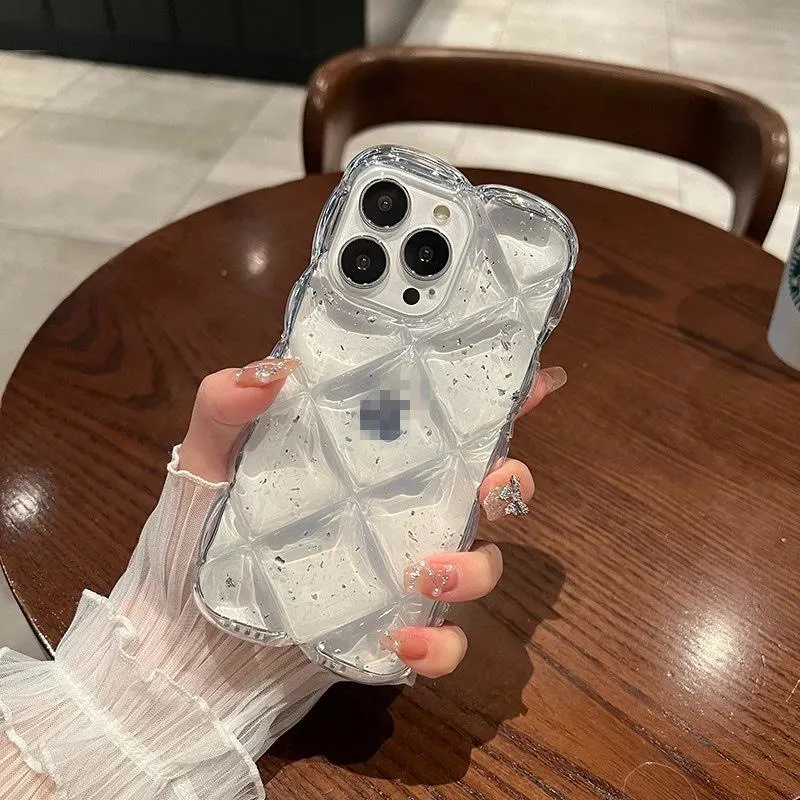 Clear Crystal Luxus Lady Phone Case Serie Transparent Silber Silikon Fall