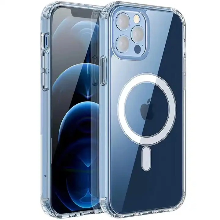 Étui transparent pour iPhone 13 PRO Max avec chargement sans fil TPU magnétique à aspiration téléphone cellulaire étui Foriphone 13