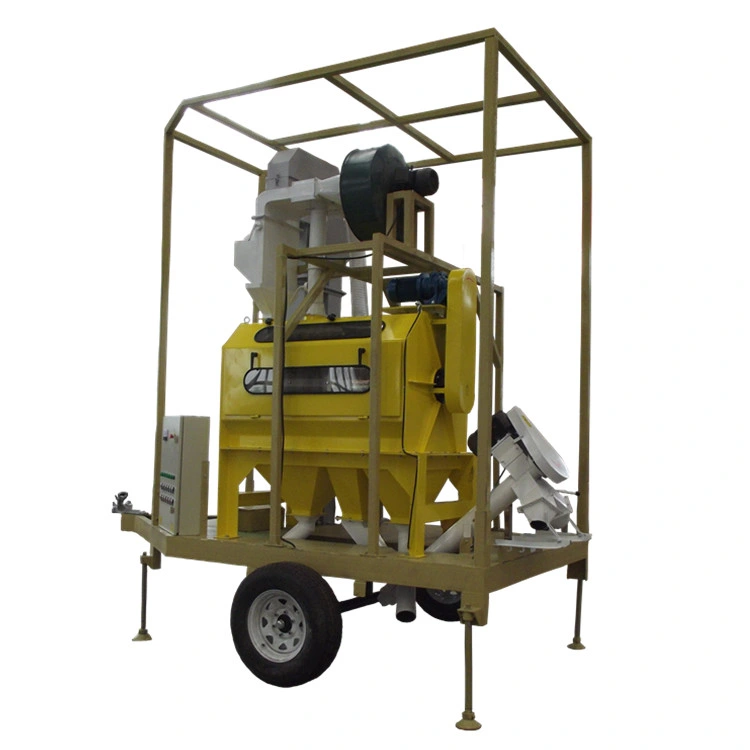 Mobile Seed Treating Unit with Rotary Seed Cleaner