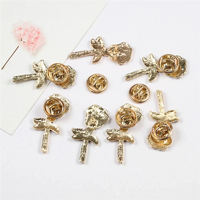 Customized Fashion Women Broooches Flower Charm Rose Enamel Sdg Bamboo Masonic Lapel Pins