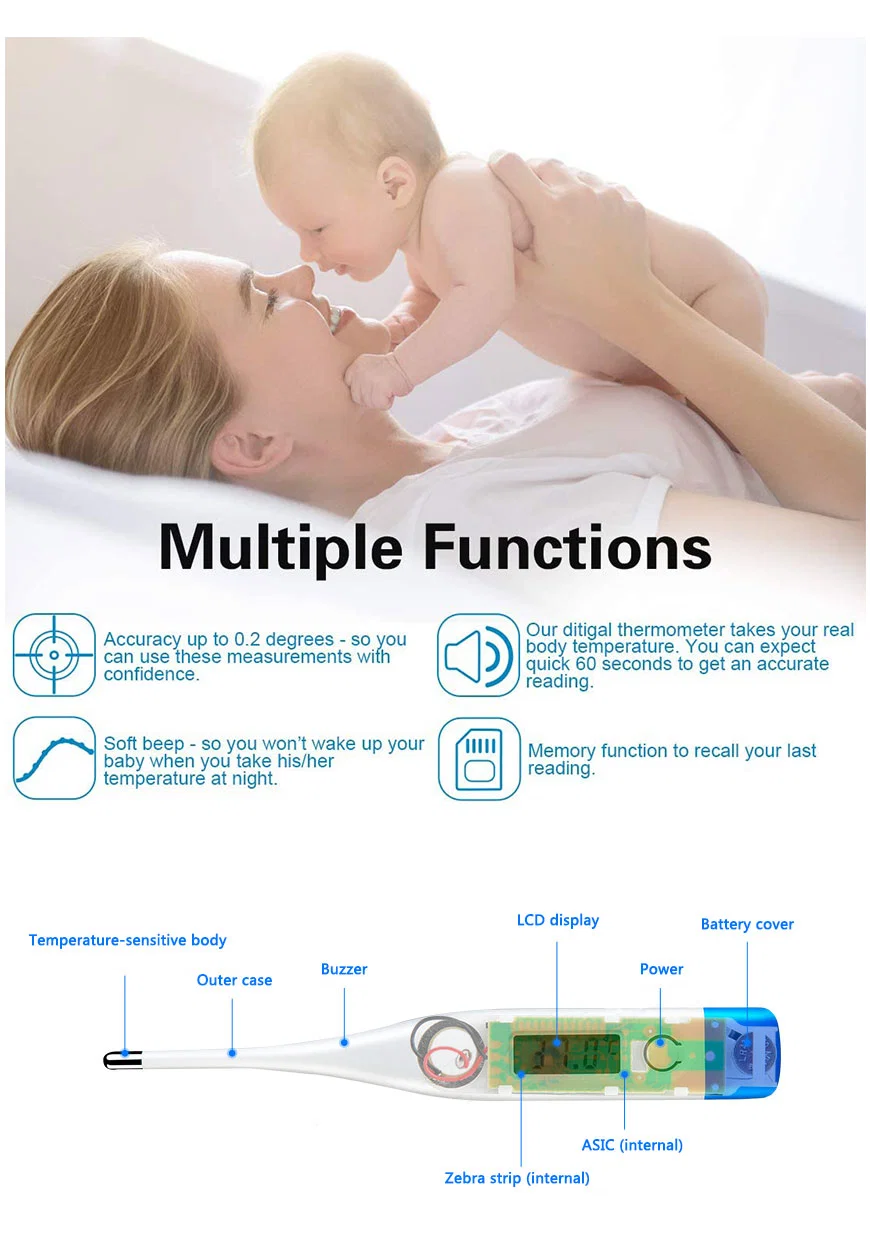 LED Clear Display Clinical Digital Thermometers