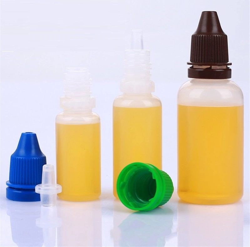 Thin Mouth Via of Liquid Sample Seal Storage Bottle with Childproof Yellow Cap