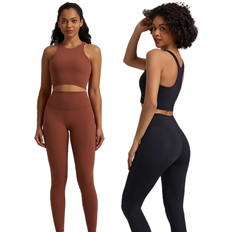 Treino de OEM Custom active Wear para mulher 2 peças de roupa Conjunto de leggings de desporto de sutiãs de ioga