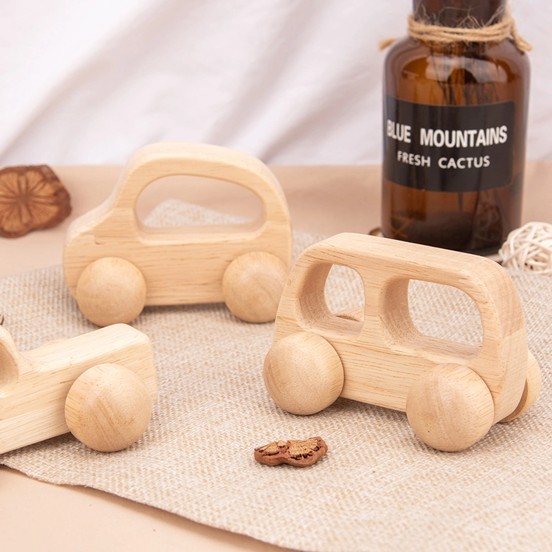 Kids Educational Wooden 3D Puzzle Toy Wooden Inertial Car Trolley Training Early Intellectual Learning Toys 10 Styles Vehicle Wooden Car