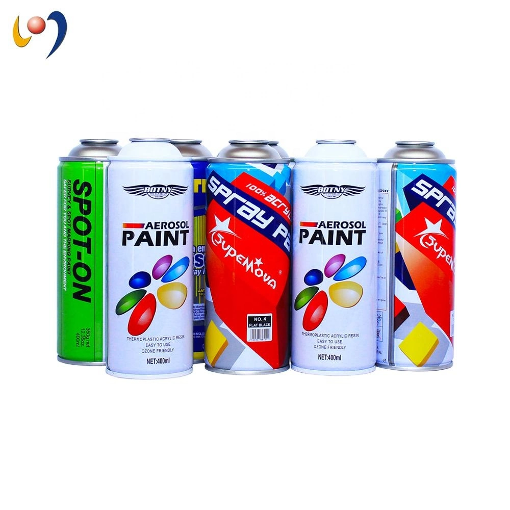 Tamaño personalizado vacío CMYK Tinplate lata de aerosol para aerosol de pintura 65X158