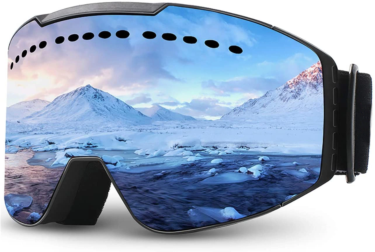 Gafas de esquí/nieve/snowboard personalizadas OEM con revestimiento de espejo para PC Adultos