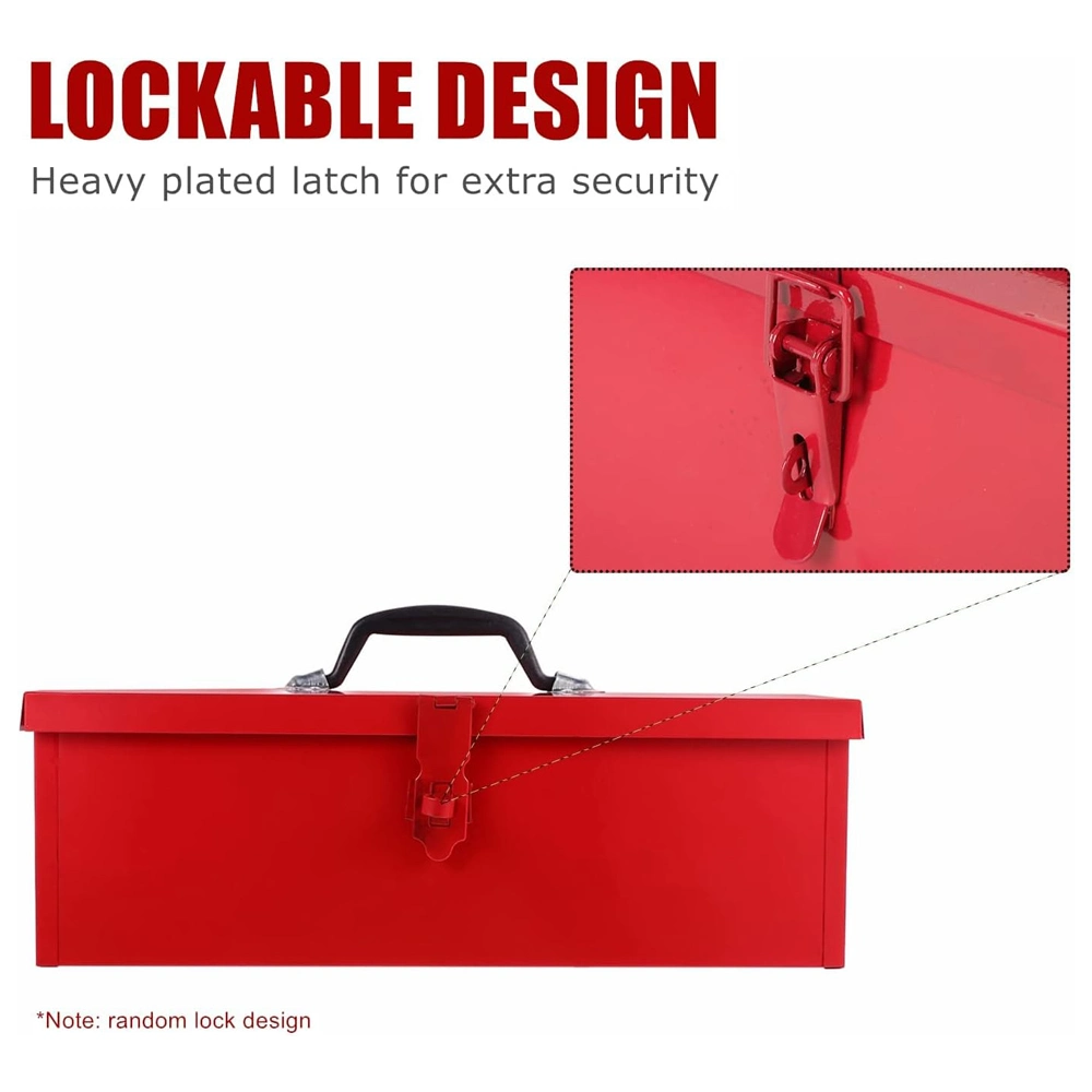 Custom Hardware Metal Multifunction Steel Storage Red Tool Box with Locking System