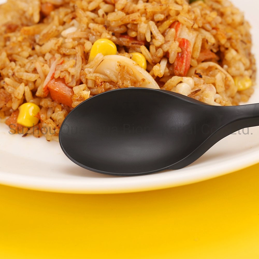 6.75 Inch Travel Hotel Catering Eco-Friendly 100% Compostable Black Fork Cpla Disposable Cutlery