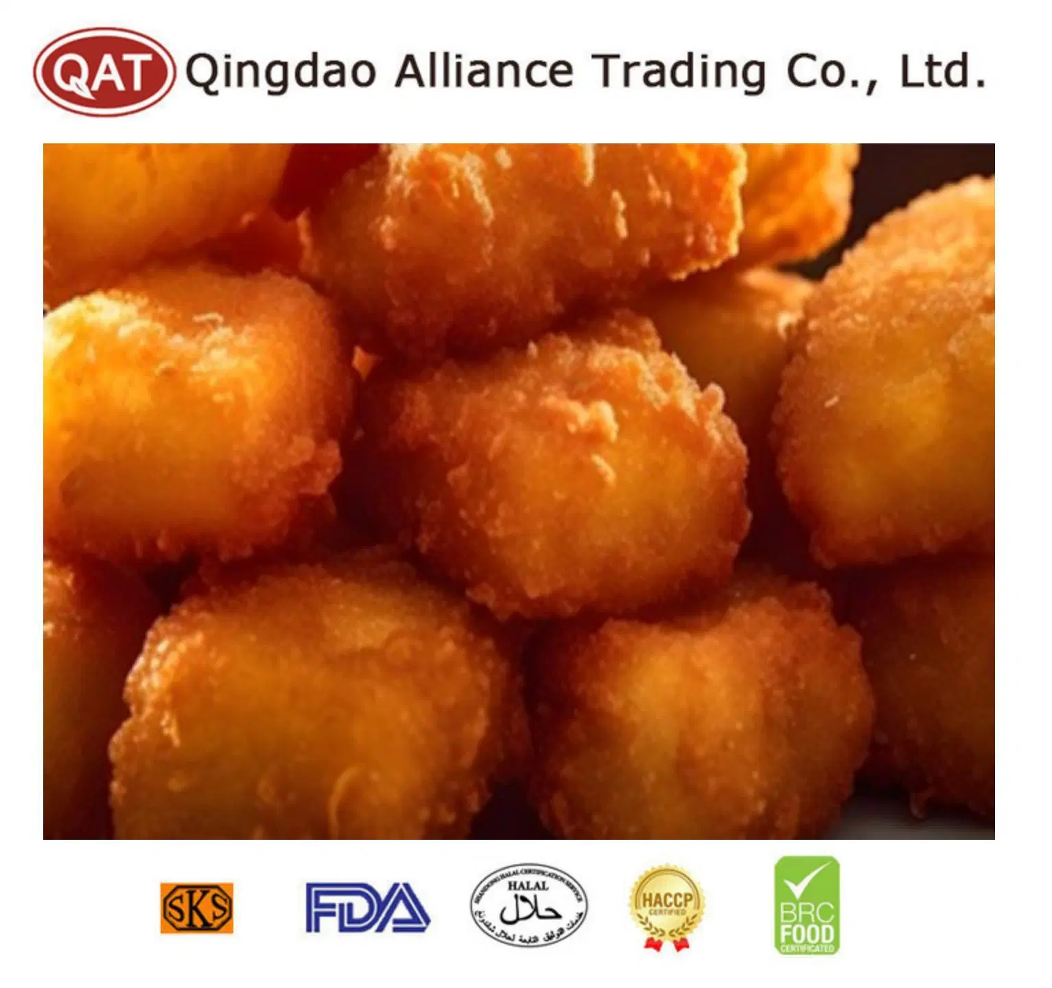 Factory Supplier IQF Halal Battered Chicken Breast Chunk with Certificate