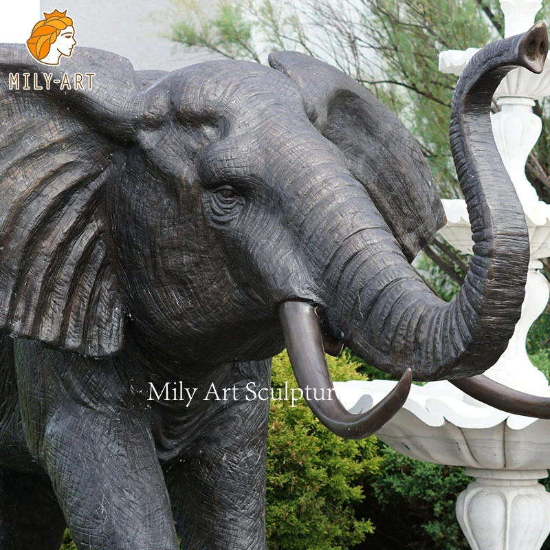 Jardín Zoo decoración Grande vida Tamaño Metal Artesanía latón Cobre Estatua Animal Bronce Elefante Escultura para la venta