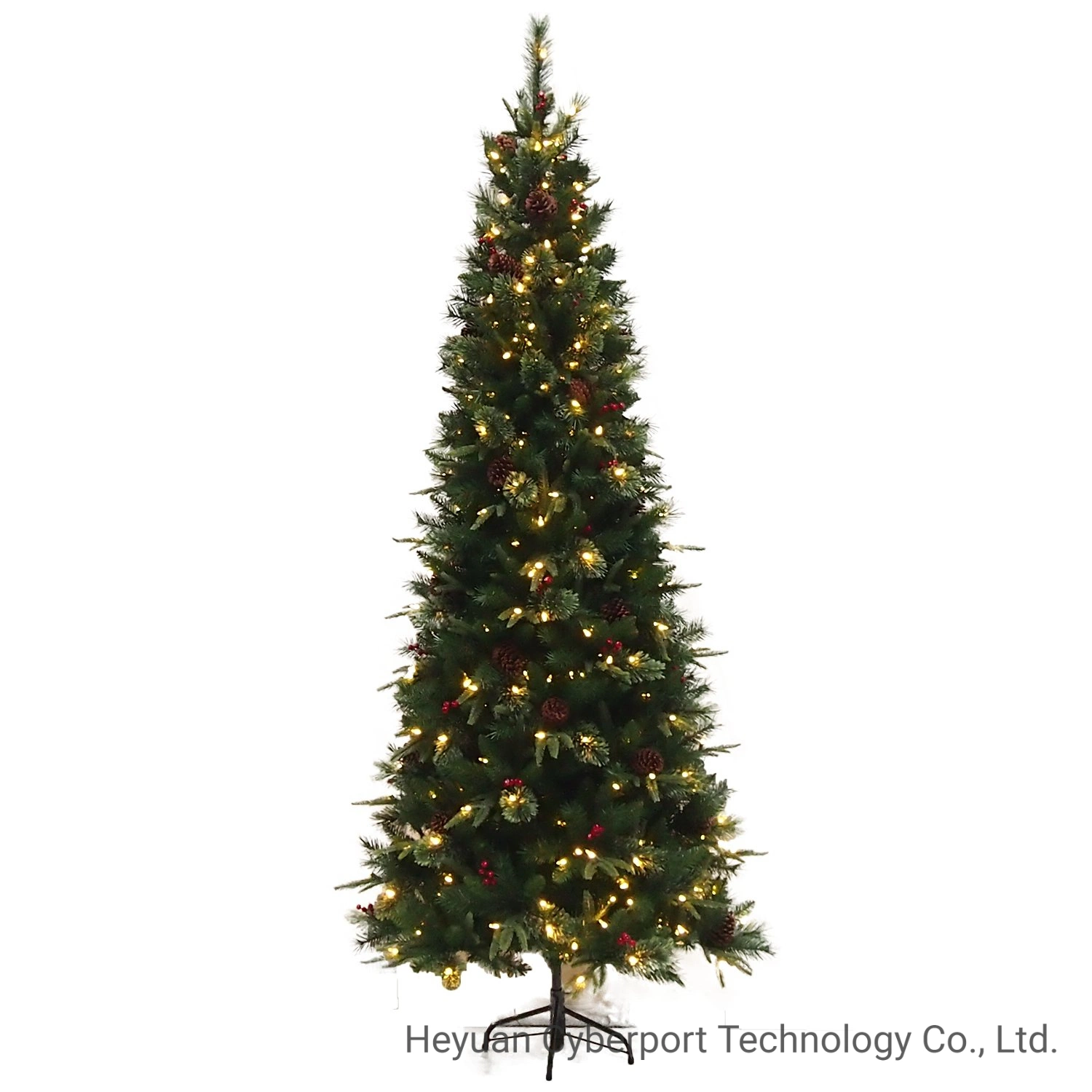 7.5FT Faux Christmas Tree Artificial PVC Pencil Slim Hing Tree Christmas Tree