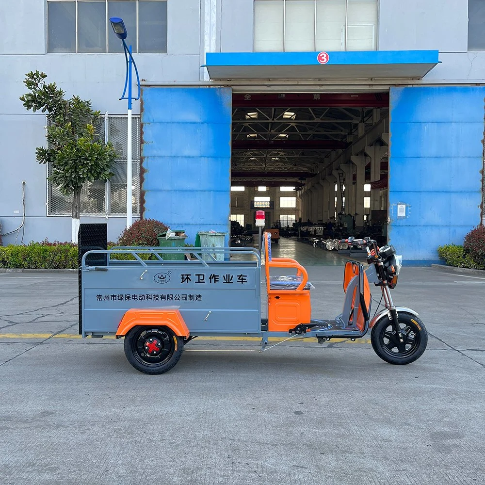 Electric Double Bucket Garbage Refuse Tricycle Truck on Public Roads