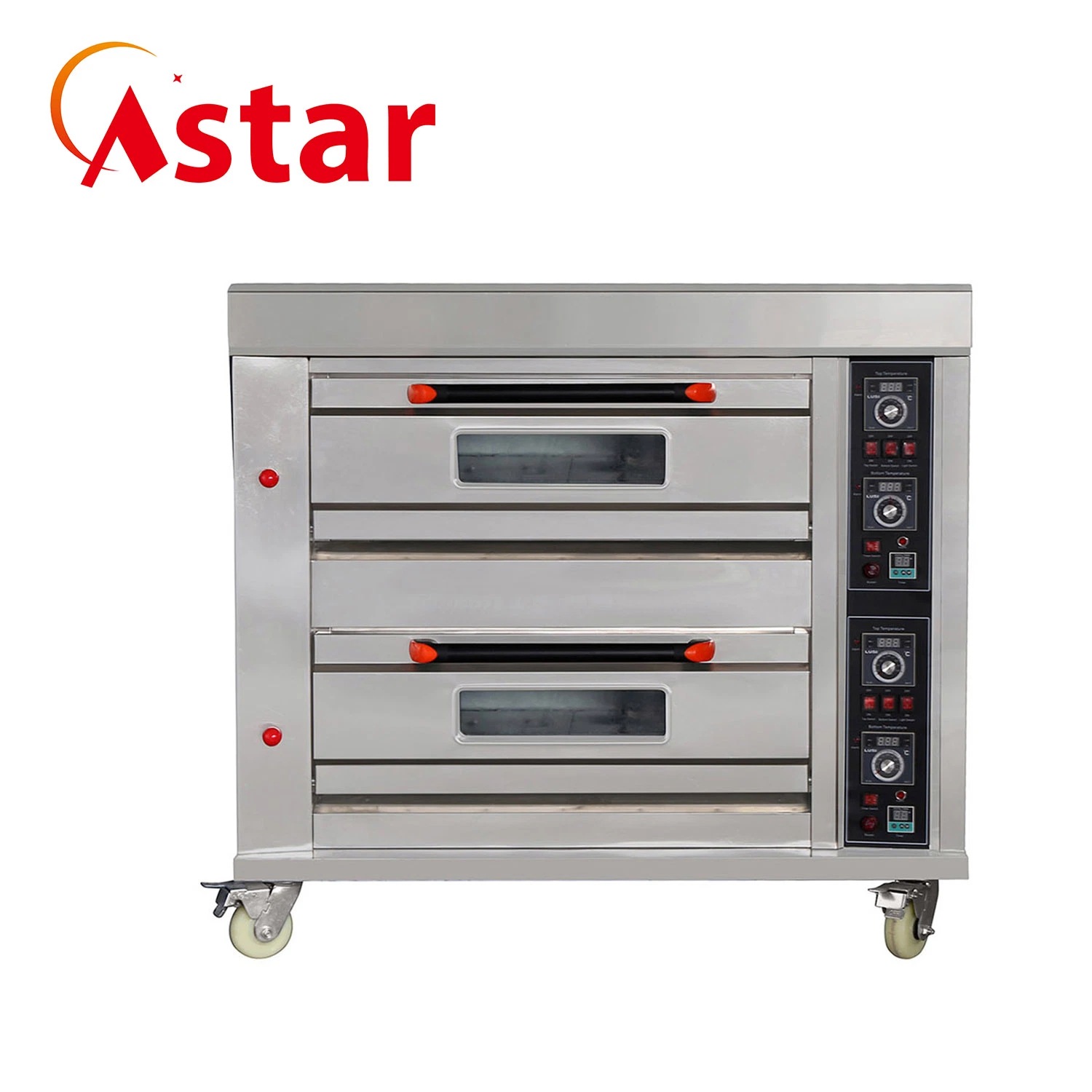 Commercial Factory Bread Baking Machine 2 Deck 4 Trays Kitchen Catering Bakery Equipment Commercial Electric Gas Biscuit Bread Pizza Deck Baking Oven