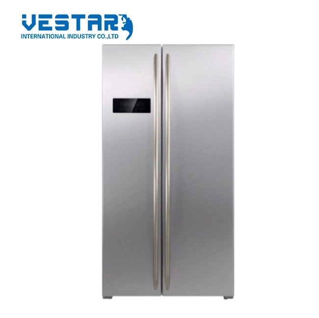 520L Home Use Stainless Steel Black Glass Door Optional No Frost Side by Side Fridges with Dispenser Ice M