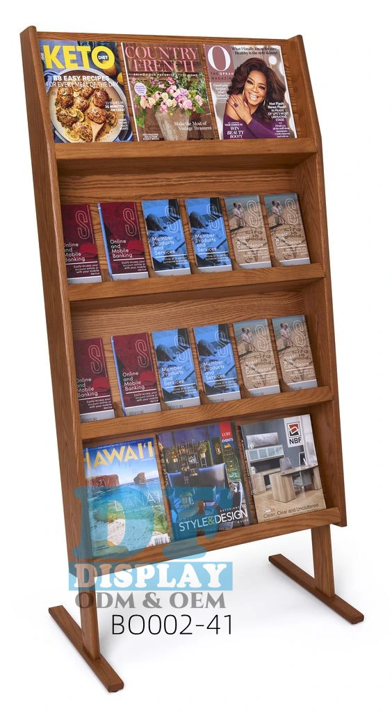 Wooden Brochure Display Rack Greeting Card Stand Greeting Card Display for Retail Store