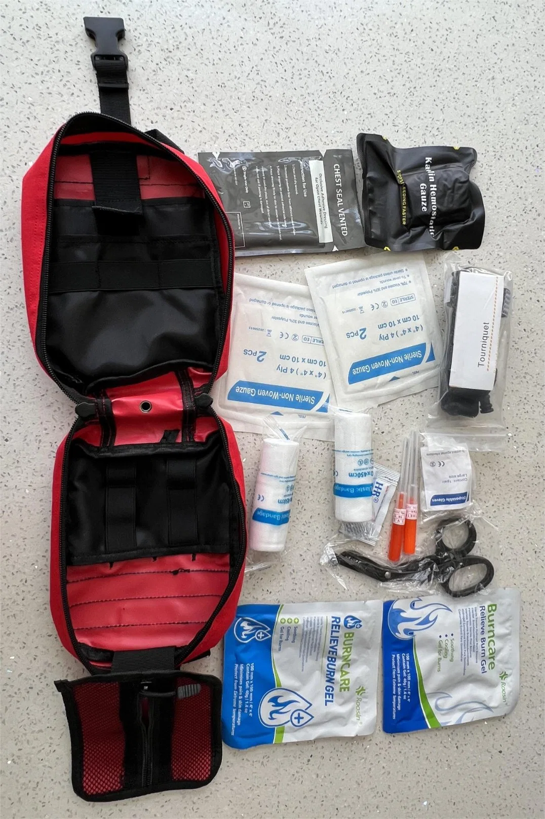 Trousse de premiers soins de haute qualité pour utilisation militaire avec certification CE et ISO.