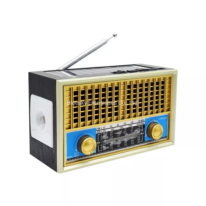 Tw680bts Última Recarga solar inalámbrica USB Mini radio FM Onda corta Soy Sw1-6 8 Multi banda de la Radio con altavoz Bluetooth y linterna LED