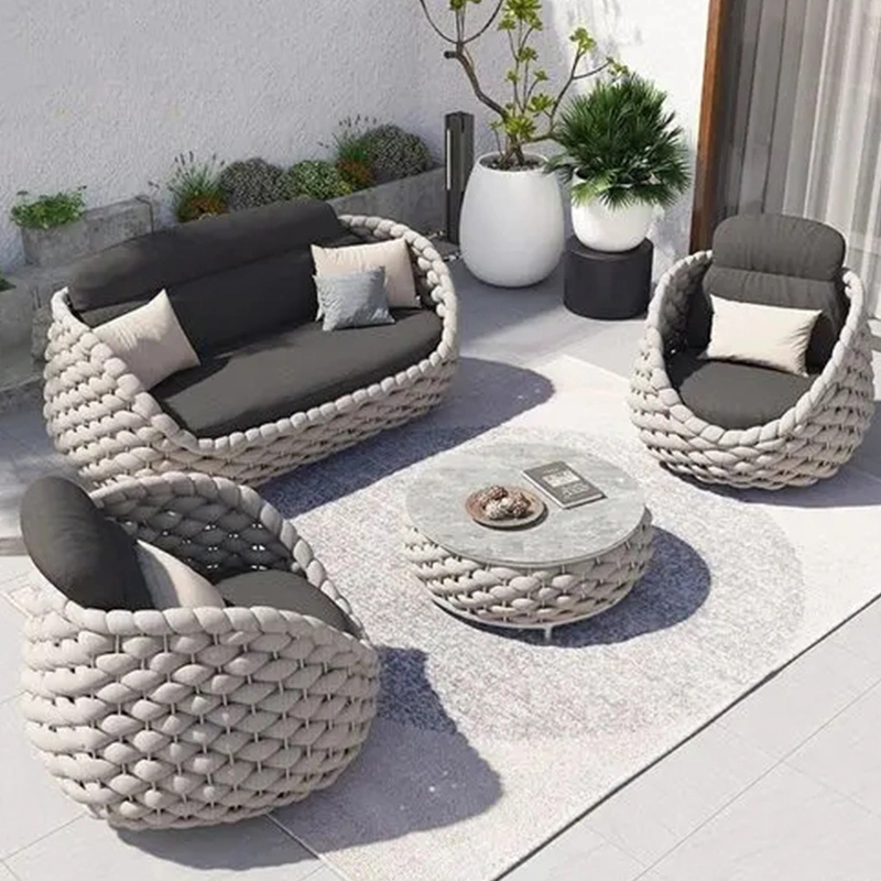 Hot Design Contemporary Garden Sofa Furniture Wicker Rattan Furniture Outdoor Sofa Set