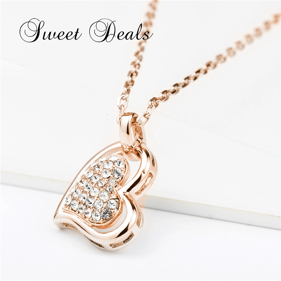 S925 Silver Necklace 18K Gold Plated Heart Necklace Fashion Jewelry