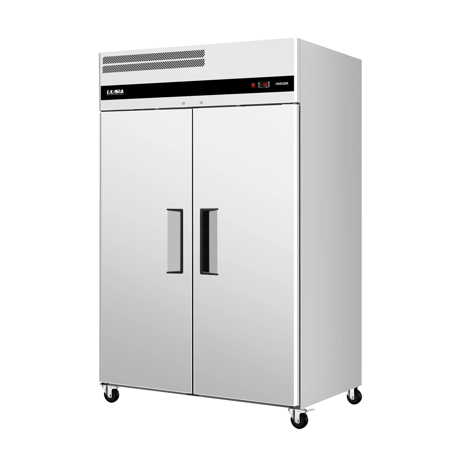 Refroidisseur vertical commercial en acier inoxydable 1130L, congélateur 2 portes, portée Dans le réfrigérateur pour l'équipement de réfrigération de cuisine