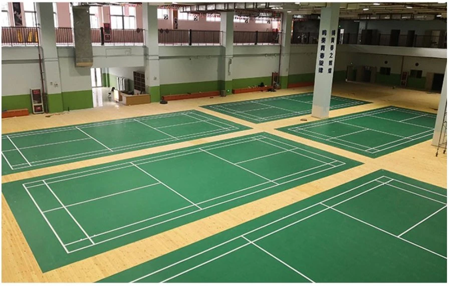 Wood PVC Sports Flooring Indoor Volleyball Basketball Badminton