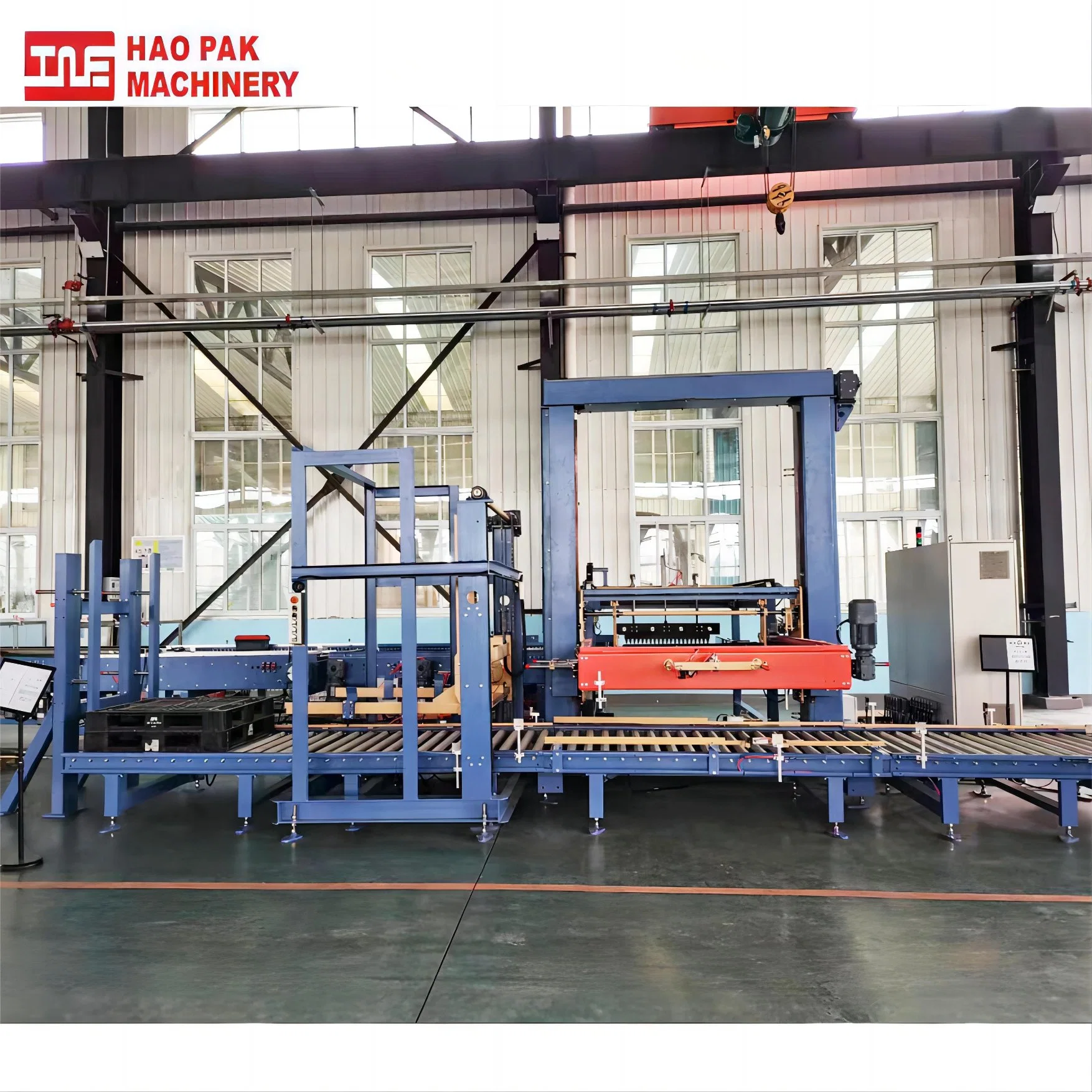 Automation Customized Carton Box Palletizing and on-Line Winding Packing Line Load Box Carton Case Packer Palletizer