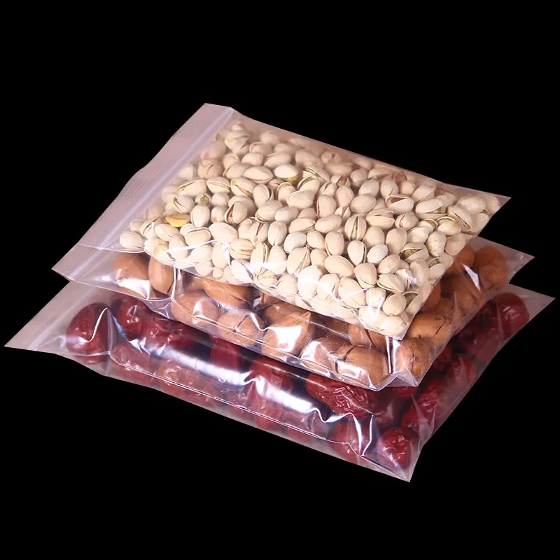 Customized HDPE Waterproof Transparent Plastic Self Sealing Storage Bag for Food