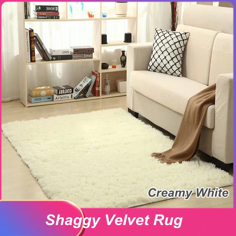 Polyester PV Plush Area Shaggy Rug Pad with Dotted or PVC Back Plush Blanket Carpet Rug